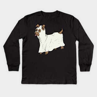 Spooky little ghost dog Kids Long Sleeve T-Shirt